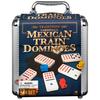 Spin Master Games, Mexican Train Dominoes Set in Aluminum Carry Case, Includes Colorful Trains for Fun-Filled Family Game Night, for Kids & Family, 2-8 Players, for Ages 8 & Up view 1