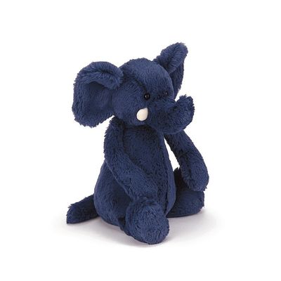 Jellycat Bashful Blue Elephant Stuffed Animal, Medium 12 inches - Elephant Plush Toy - Classic Children's Gift
