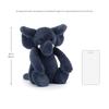 Jellycat Bashful Blue Elephant Stuffed Animal, Medium 12 inches - Elephant Plush Toy - Classic Children's Gift view 2